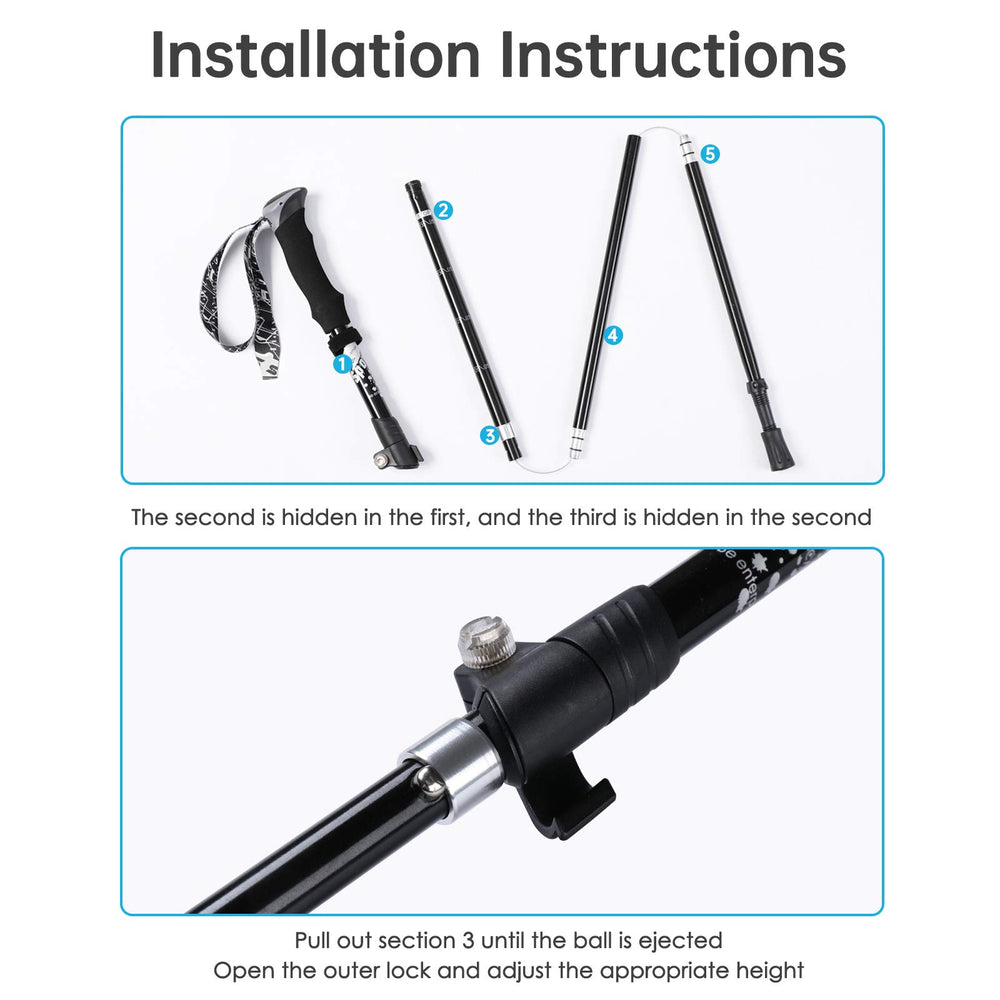 YOVITAL 7075 aluminum trekking poles with lightweight durable design.