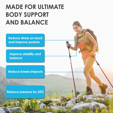 YOVITAL Multi-terrain baskets and tips support stability on snow, mud, and sand.