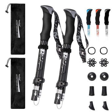 YOVITAL trekking-poles-extended-53-inches shows extended length for tall-height hikes.