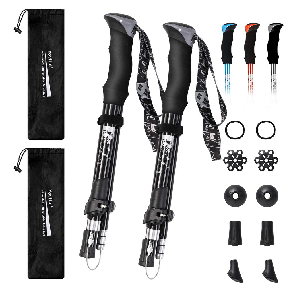 YOVITAL trekking-poles-extended-53-inches shows extended length for tall-height hikes.