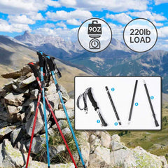 YOVITAL trekking-poles-quick-lock-system enables secure height adjustments.