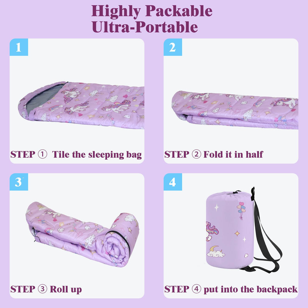 YOVOMEE machine-washable kids sleeping bag for easy cleanup