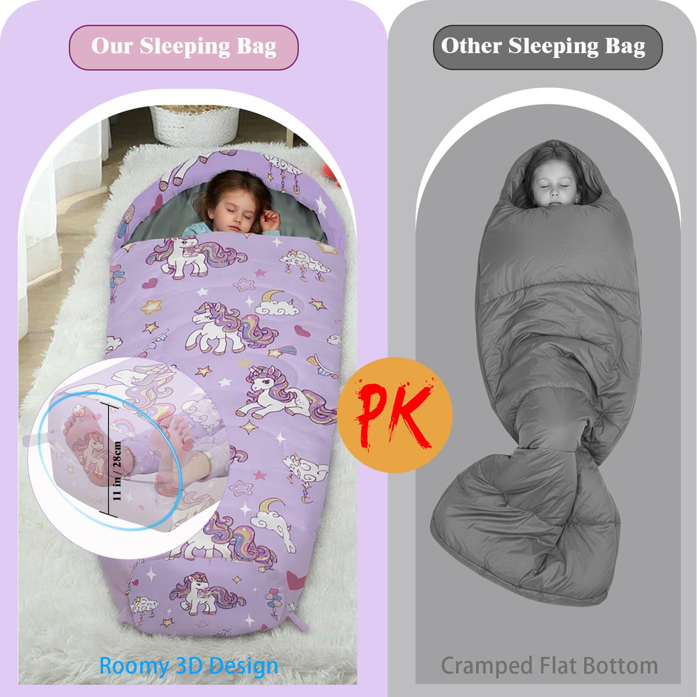 YOVOMEE sleeping bag with water-resistant shell for outdoor use