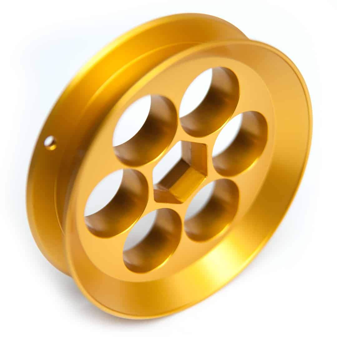 Yoyito gold finish reel demonstrates all weather durability for outdoor use