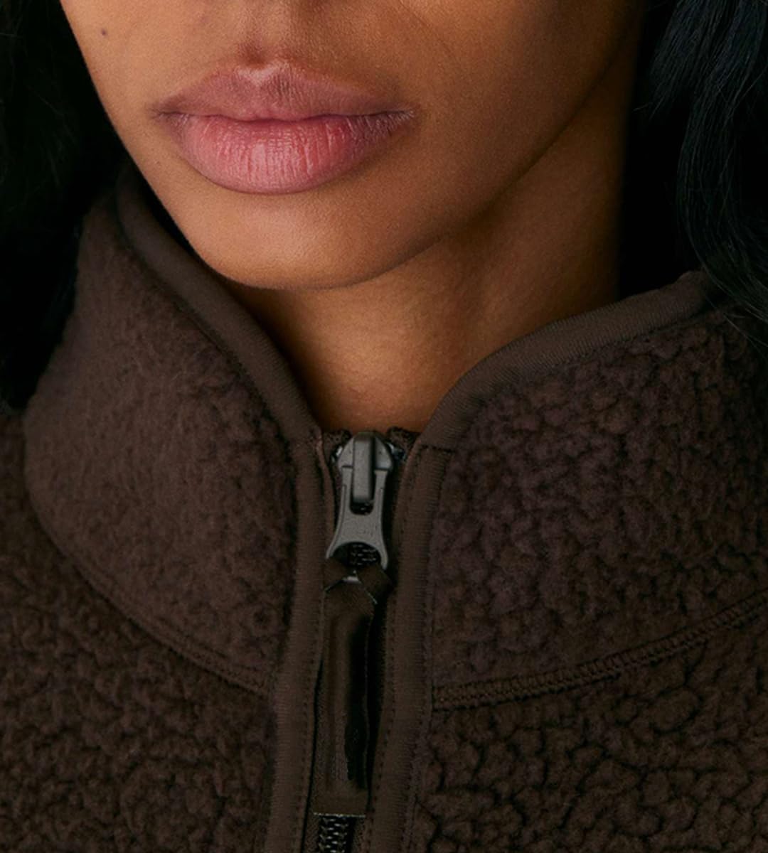 Yozazzy brown fleece jacket complements denim and casual looks