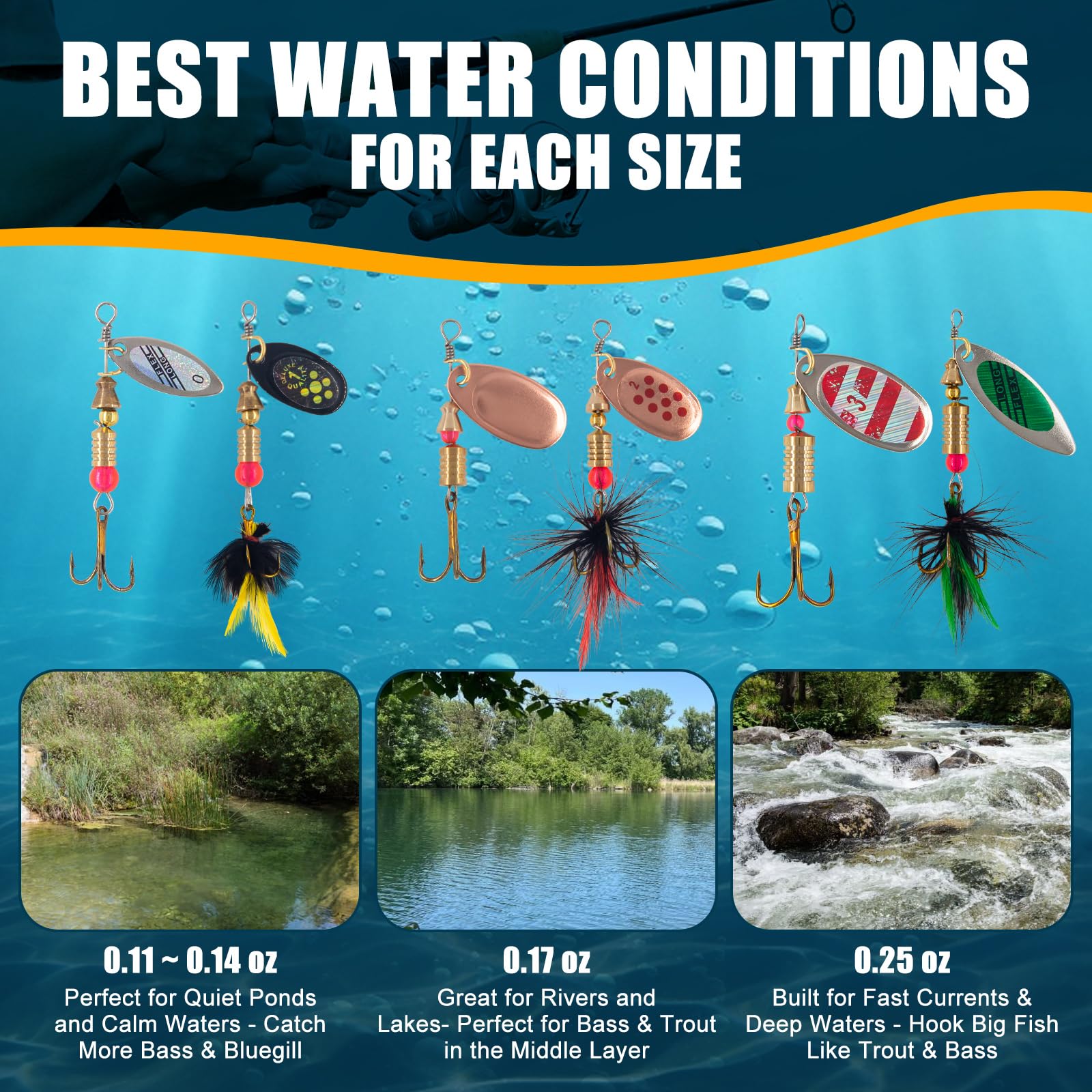 Versatile freshwater and saltwater lures for bass, trout, walleye, pike and salmon