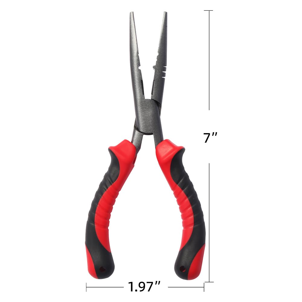 YQANDL fishing pliers with tungsten cutters for braided line