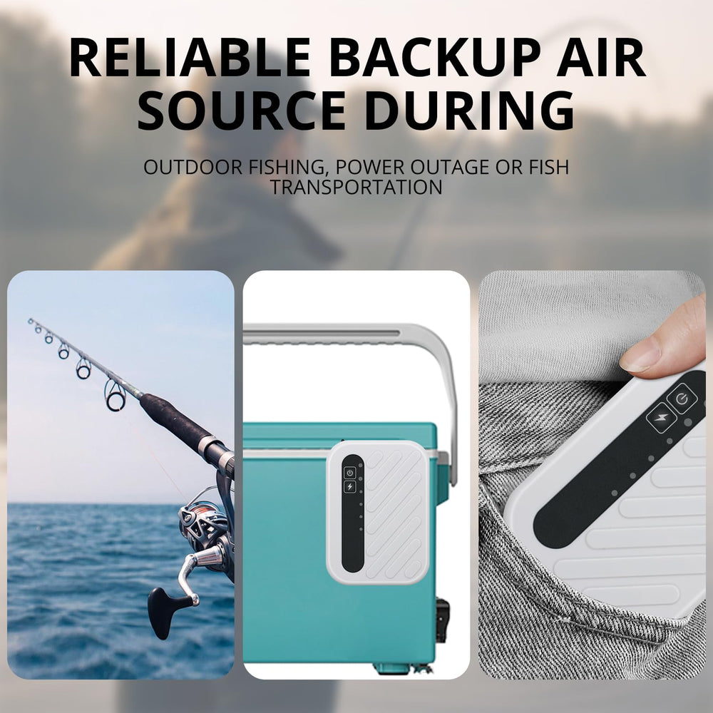 Contents included with YQMIGU bait aerator: pump, air stone, hose and USB C cord