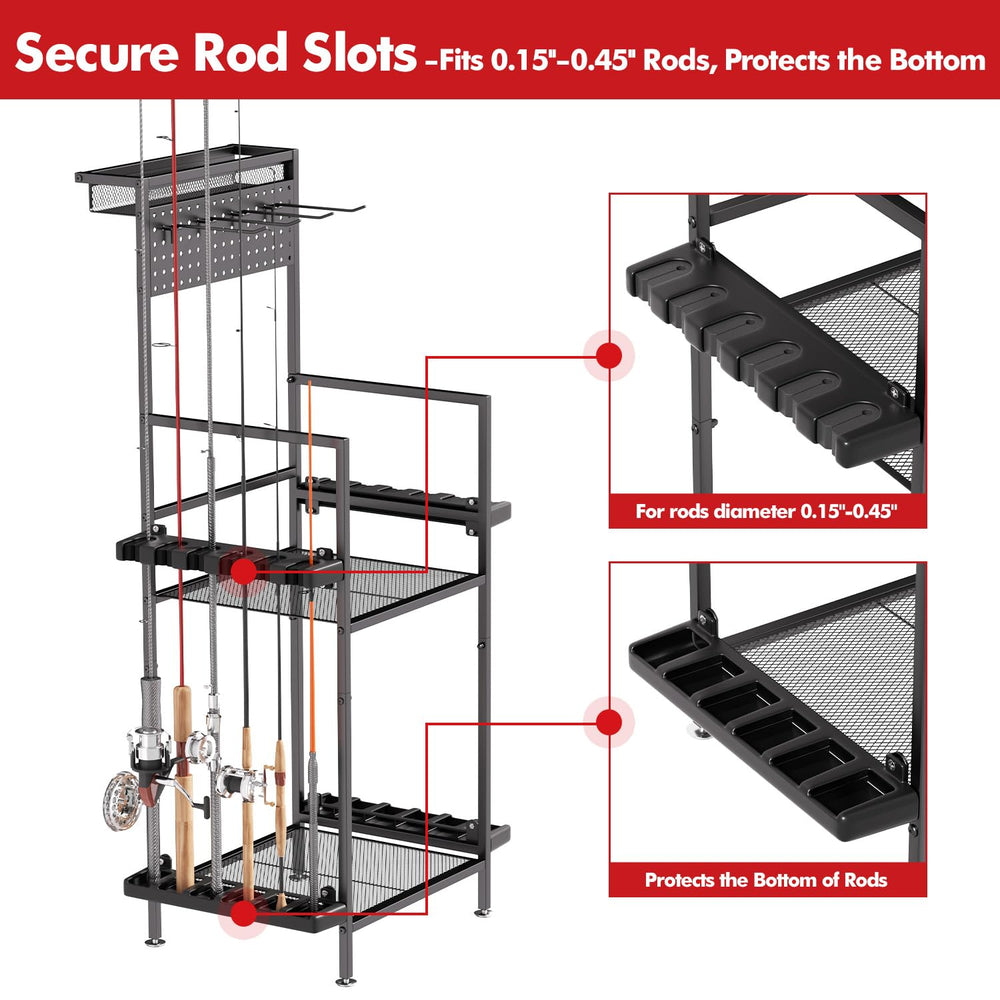 YQSLYSF complete rod storage system ideal for garage or shed