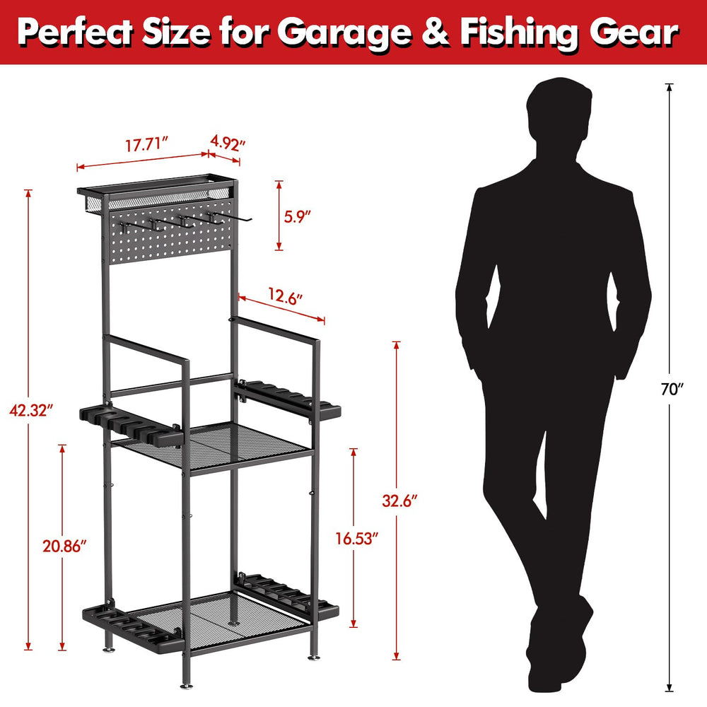 YQSLYSF lower shelf stores tackle boxes and heavier gear securely