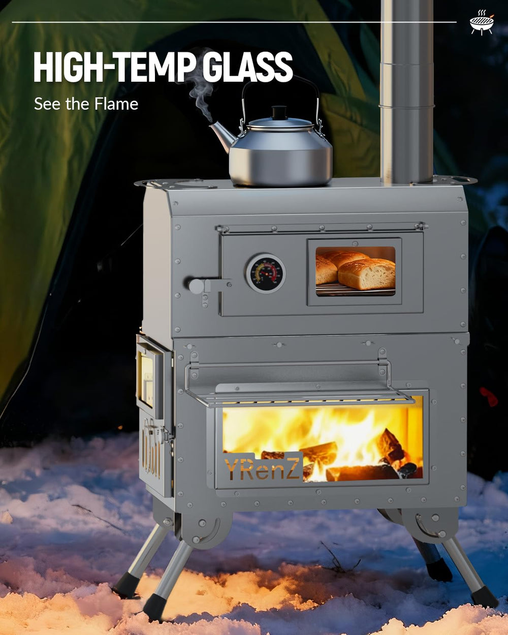 YRenZ anti-slip feet stabilize the stove on uneven ground