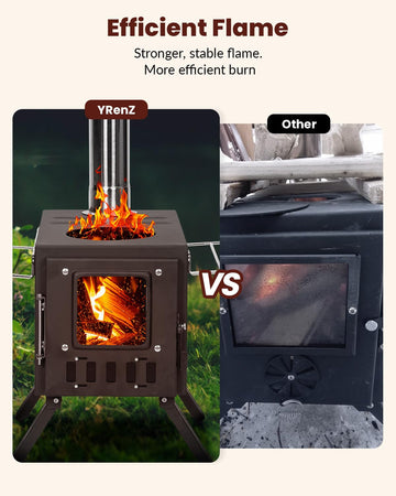 YRenZ strong chimney draft supports efficient outdoor combustion