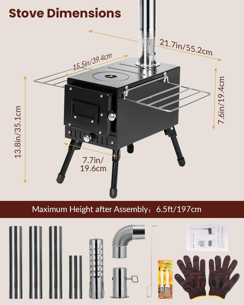 YRenZ heat-control stovepipe enables precise temperature for cooking