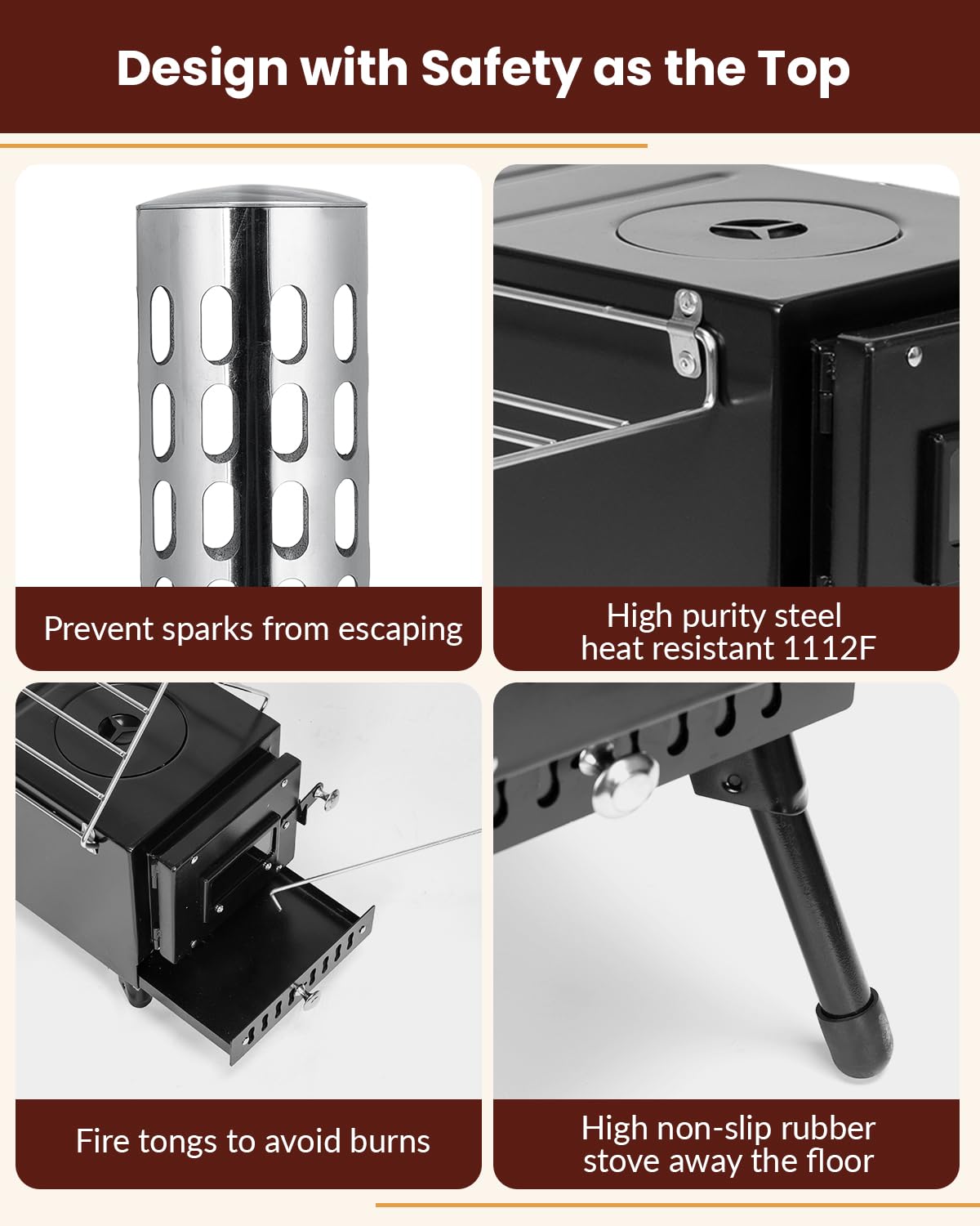 YRenZ safety-focused stove feature prevents scalding during outdoor use