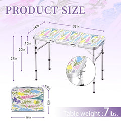 Yriuat folding camping table aluminum frame shows durable build for camping and beach days.