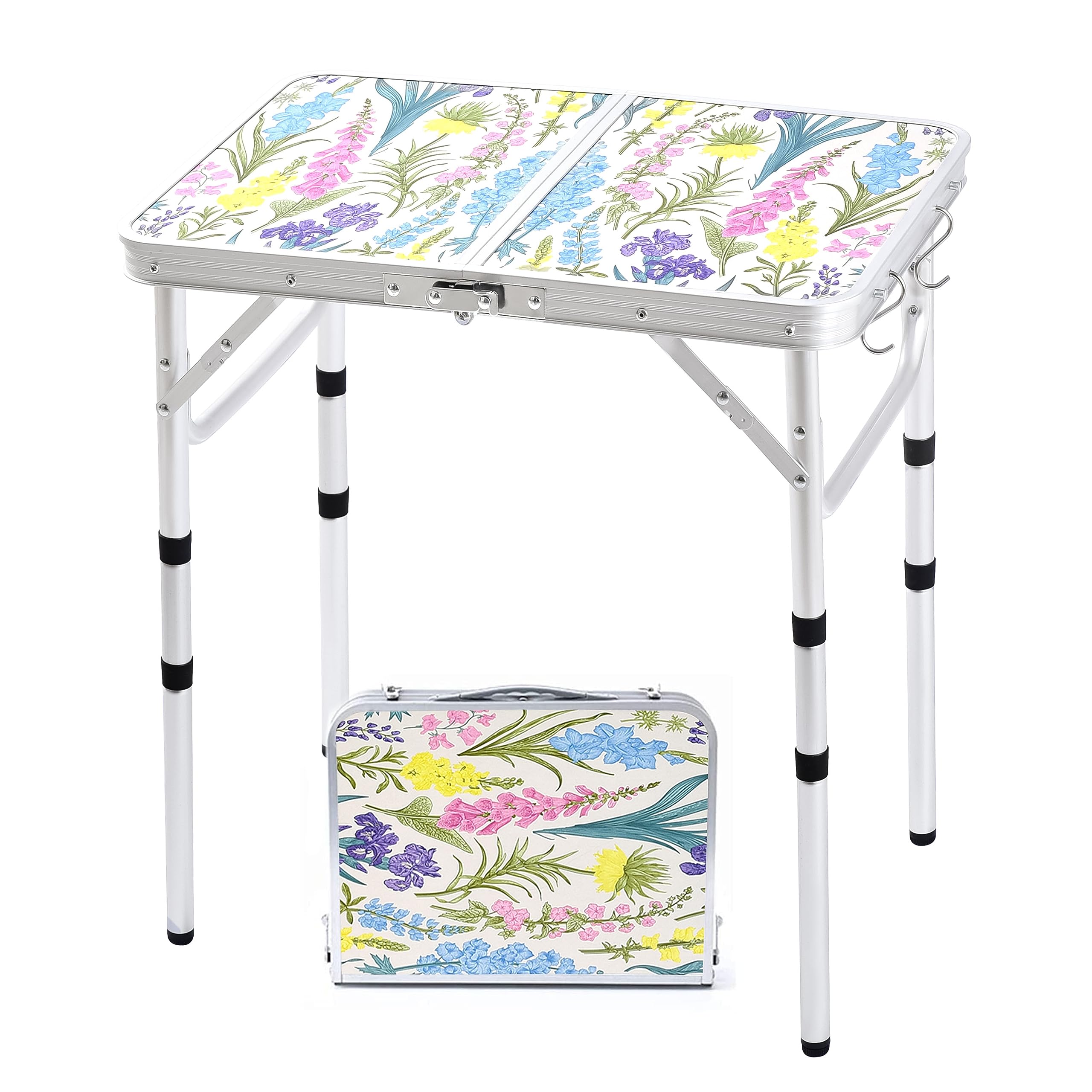 Yriuat folding camping table fully assembled for outdoor picnics and quick setup.