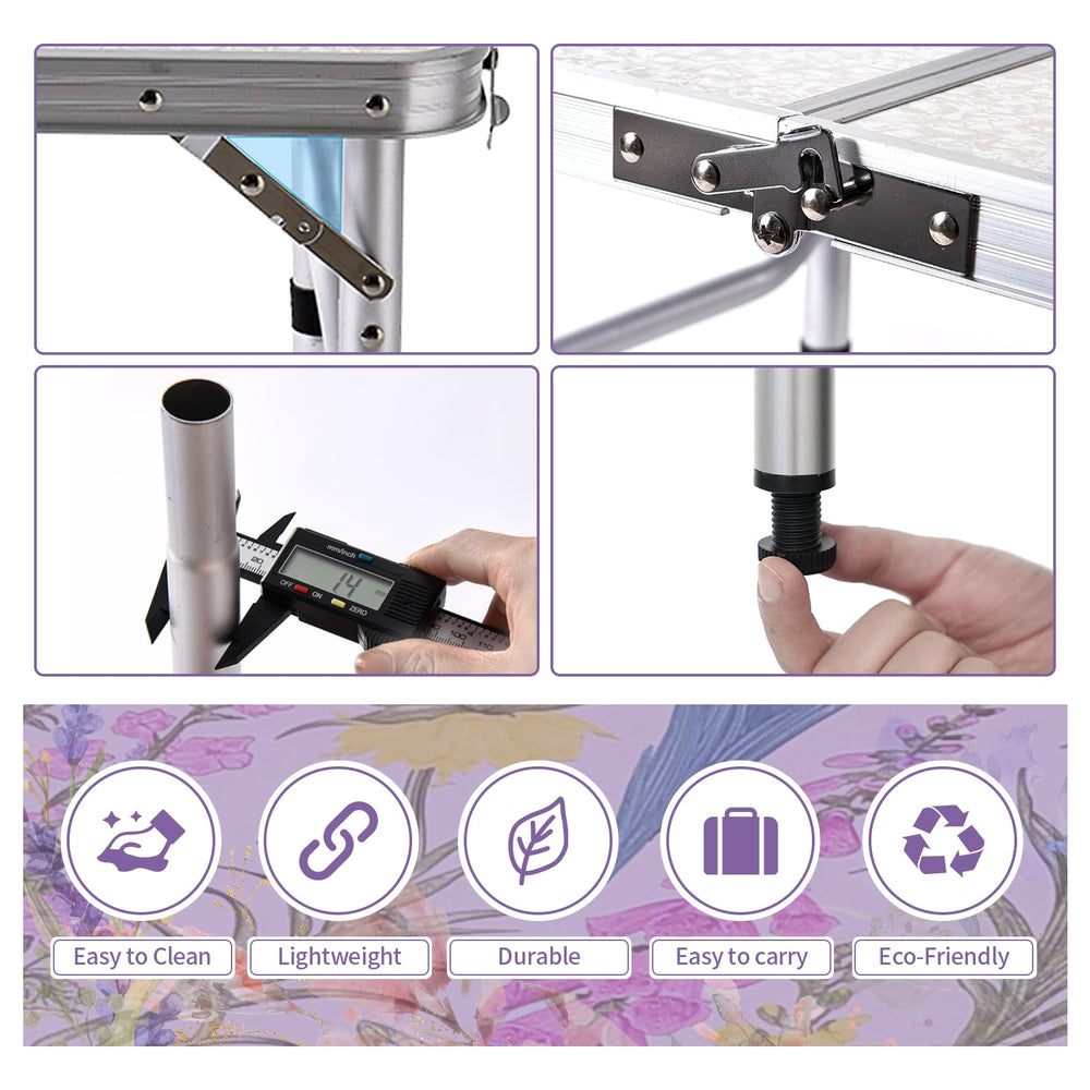 Yriuat folding camping table portable with carry handle for effortless transport.