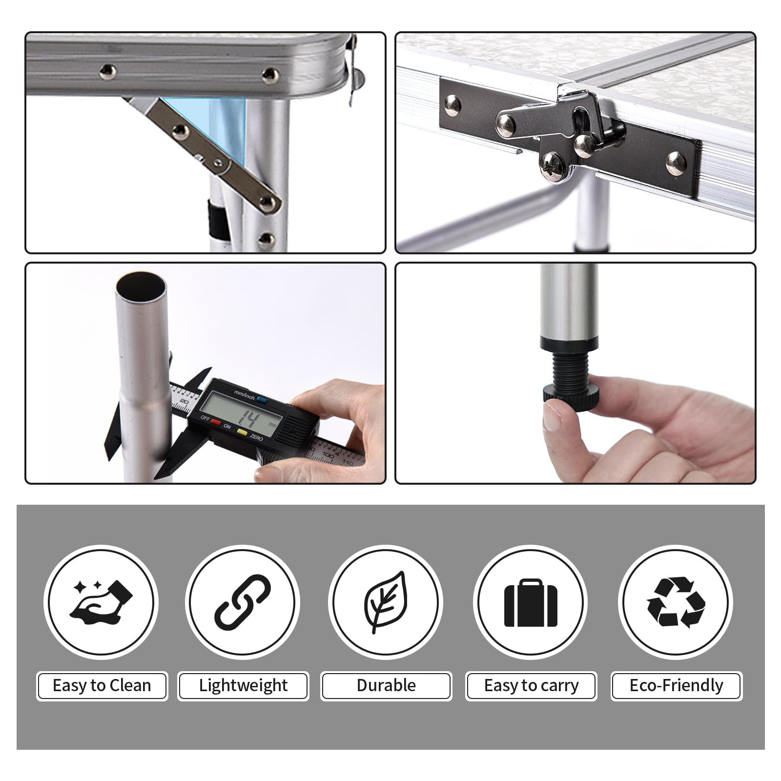 Yriuat folding table mesh storage and S hooks keep tools organized.