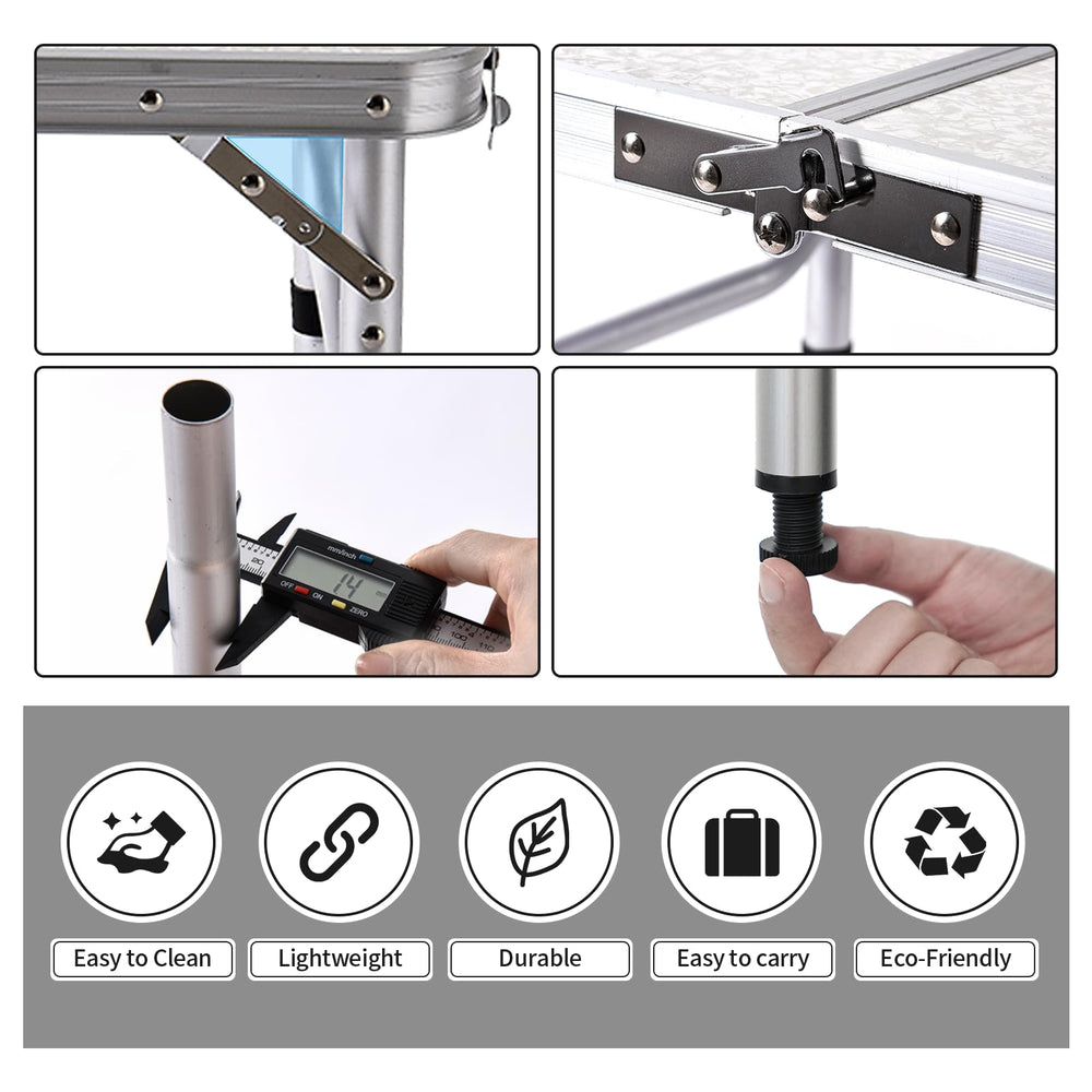 Yriuat folding table mesh storage and S hooks keep tools organized.
