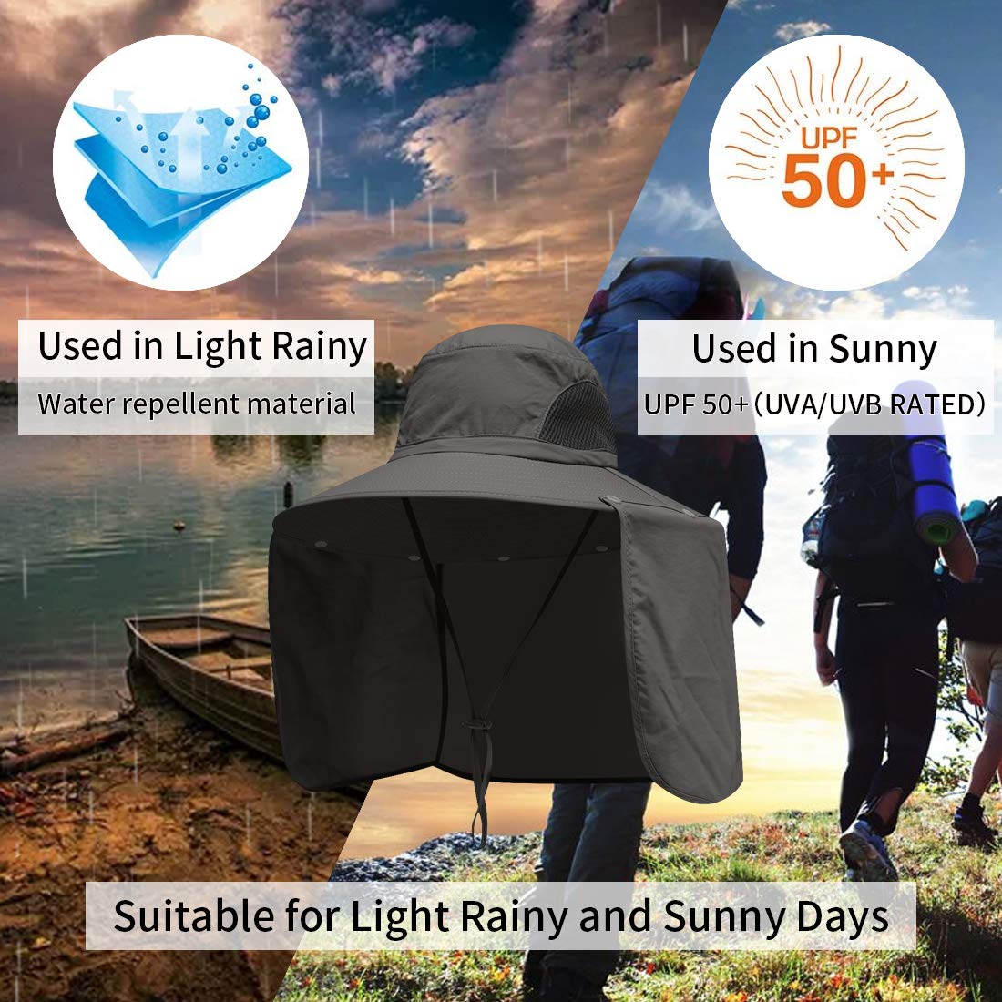 YR.Lover Sun Blocker Hat UPF50+ protection in a packable, lightweight design for travel
