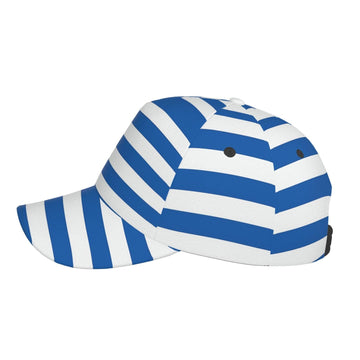 YSBYEIU Greece flag cap brim close-up; 2.7 inch shade for sun protection