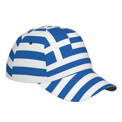 YSBYEIU Greece flag cap side view showing vibrant flag print and casual style