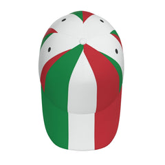 YSBYEIU Italian flag baseball cap close-up soft polyester material