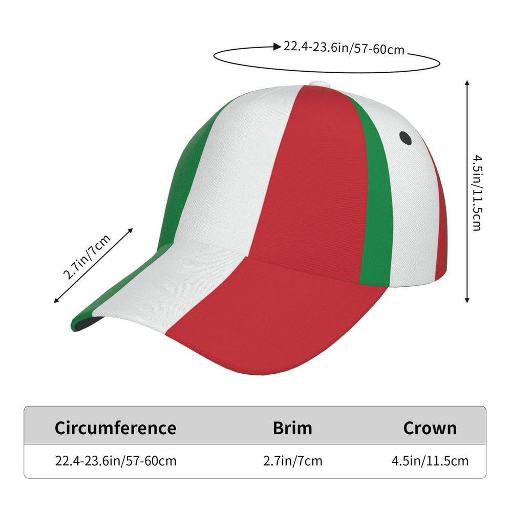 YSBYEIU Italian flag baseball cap vibrant print for casual outfits