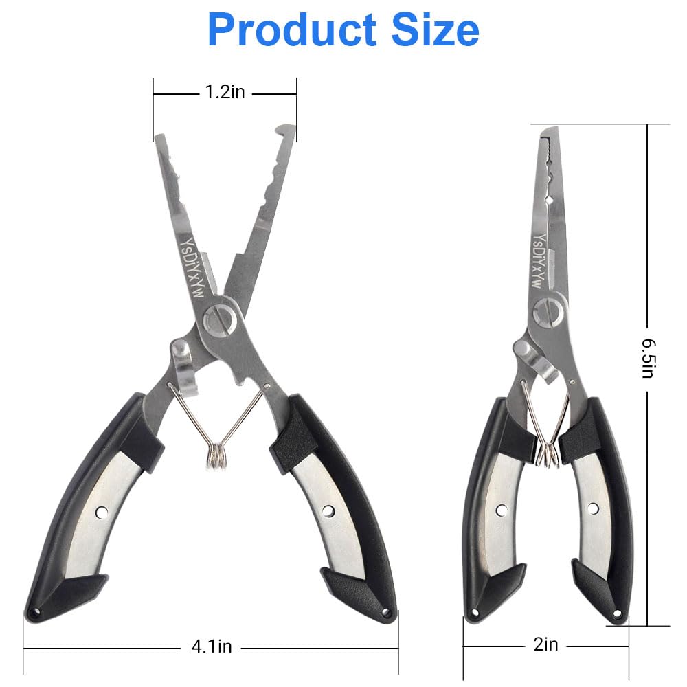 Close-up of 3CR13 stainless steel fishing pliers