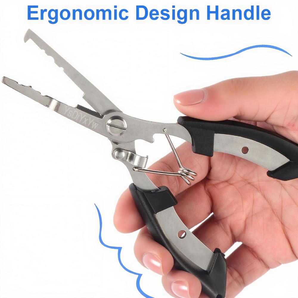 Pliers removing a small fish hook with deep reach