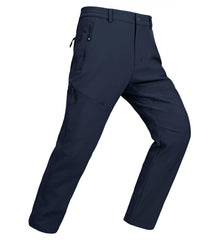 YSENTO men’s ski pants navy front view with waterproof fabric and warm fleece lining.