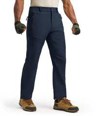 YSENTO men’s ski pants navy side pocket view highlighting practical zipper pockets.