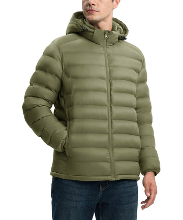 YSENTO jacket with detachable hood in army green for adaptable weather protection