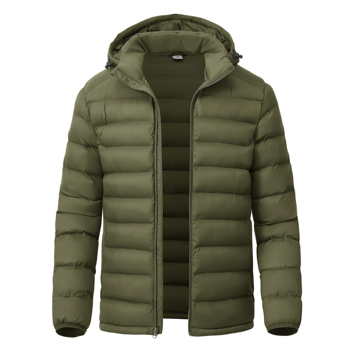 YSENTO men's down alternative jacket army green front view shows lightweight warmth