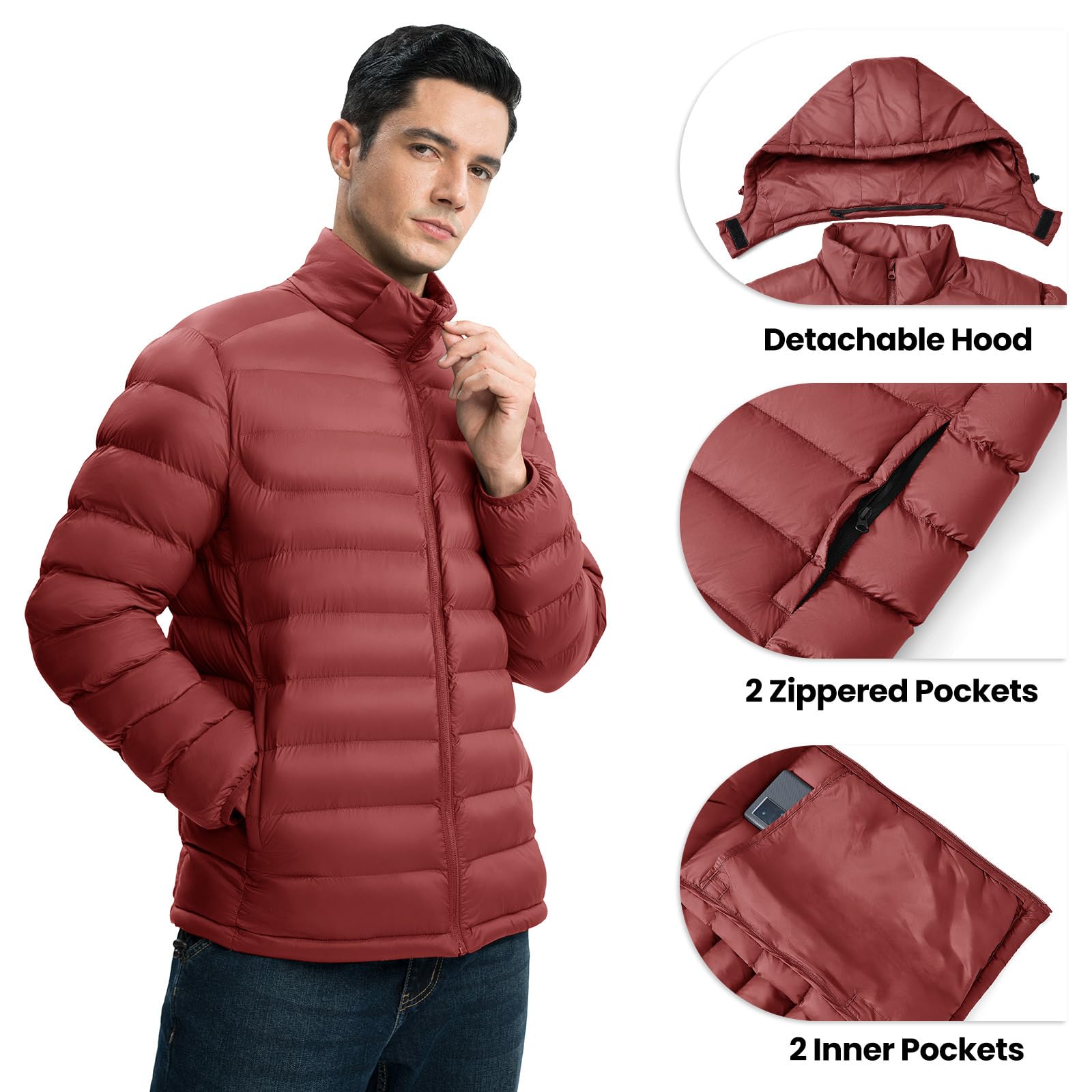 YSENTO jacket hood detachable demonstrates versatile styling and wind protection