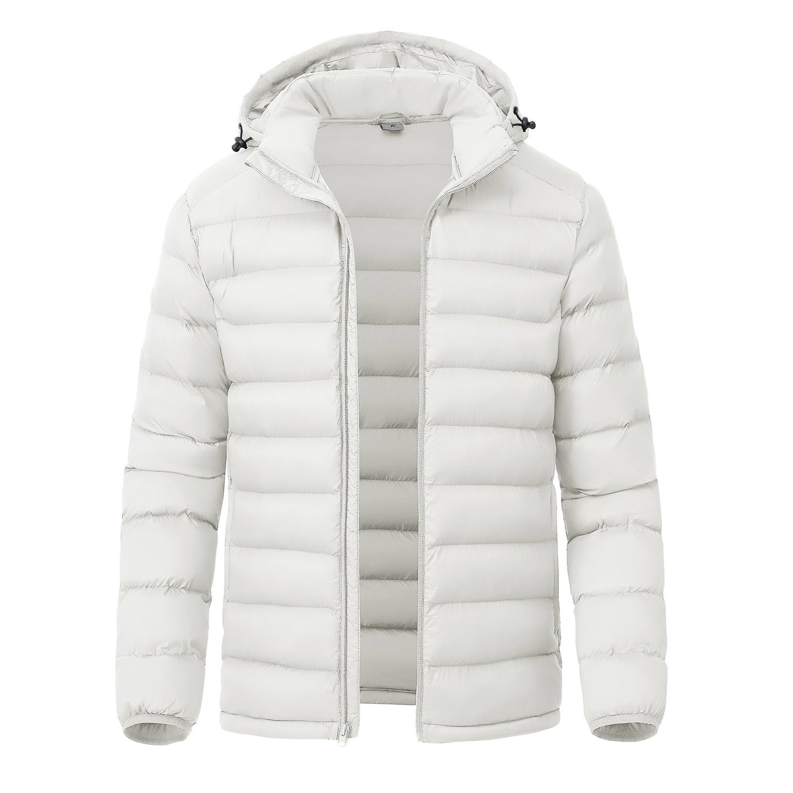 YSENTO men's down-alternative jacket white front view showing lightweight warmth