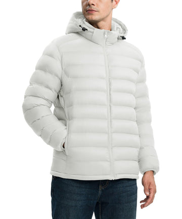 YSENTO jacket white with detachable hood for versatile wind protection