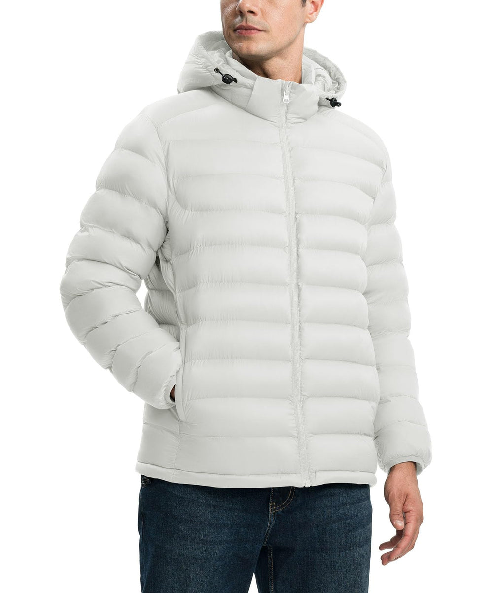 YSENTO jacket white with detachable hood for versatile wind protection