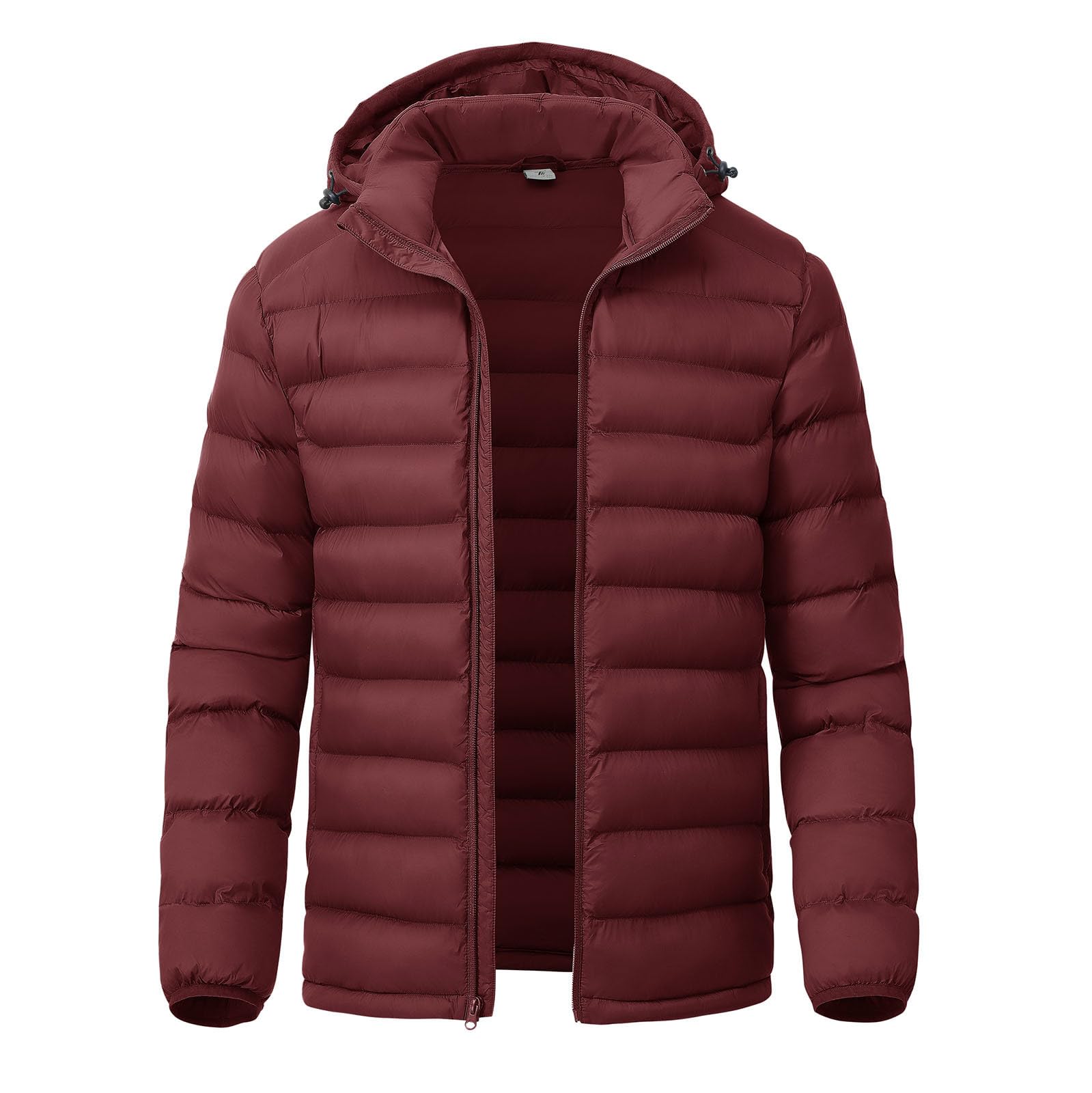 YSENTO men's down-alternative jacket wine red, front view for versatile warmth.