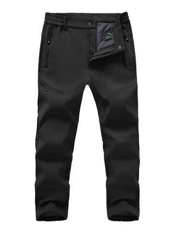 YSENTO men's insulated snow pants knee articulation closeup for enhanced movement