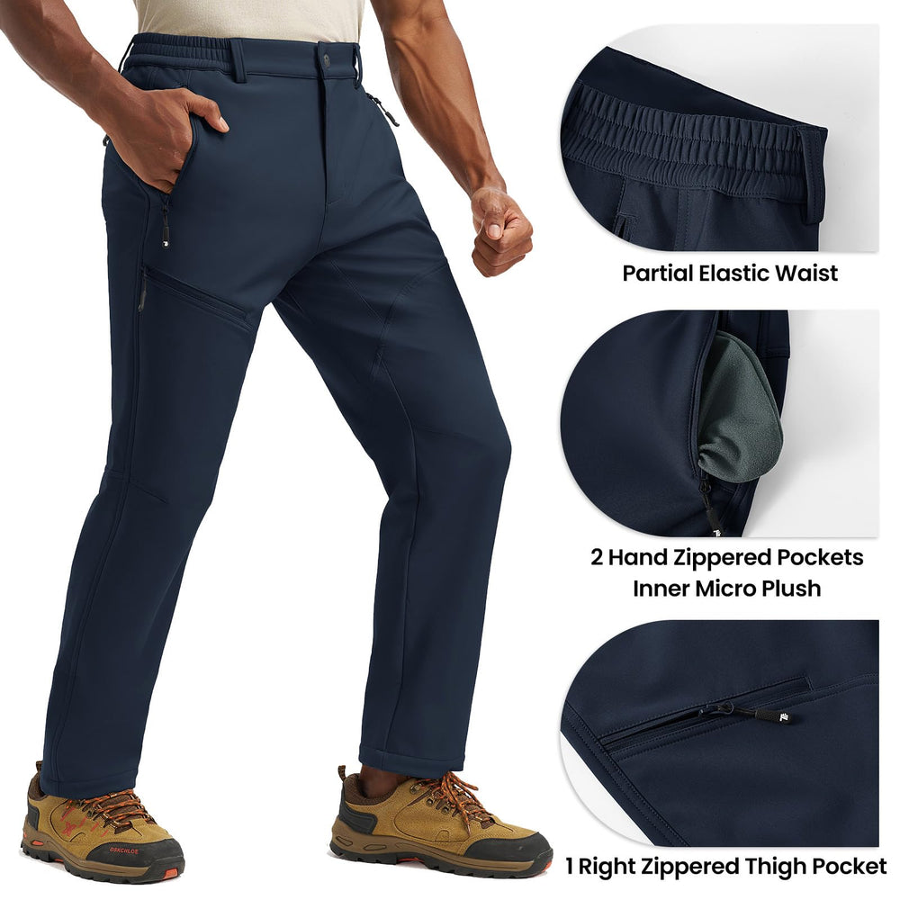 YSENTO snow pants navy waterproof outer view highlights durability.