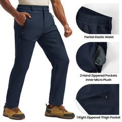 YSENTO snow pants navy waterproof outer view highlights durability.