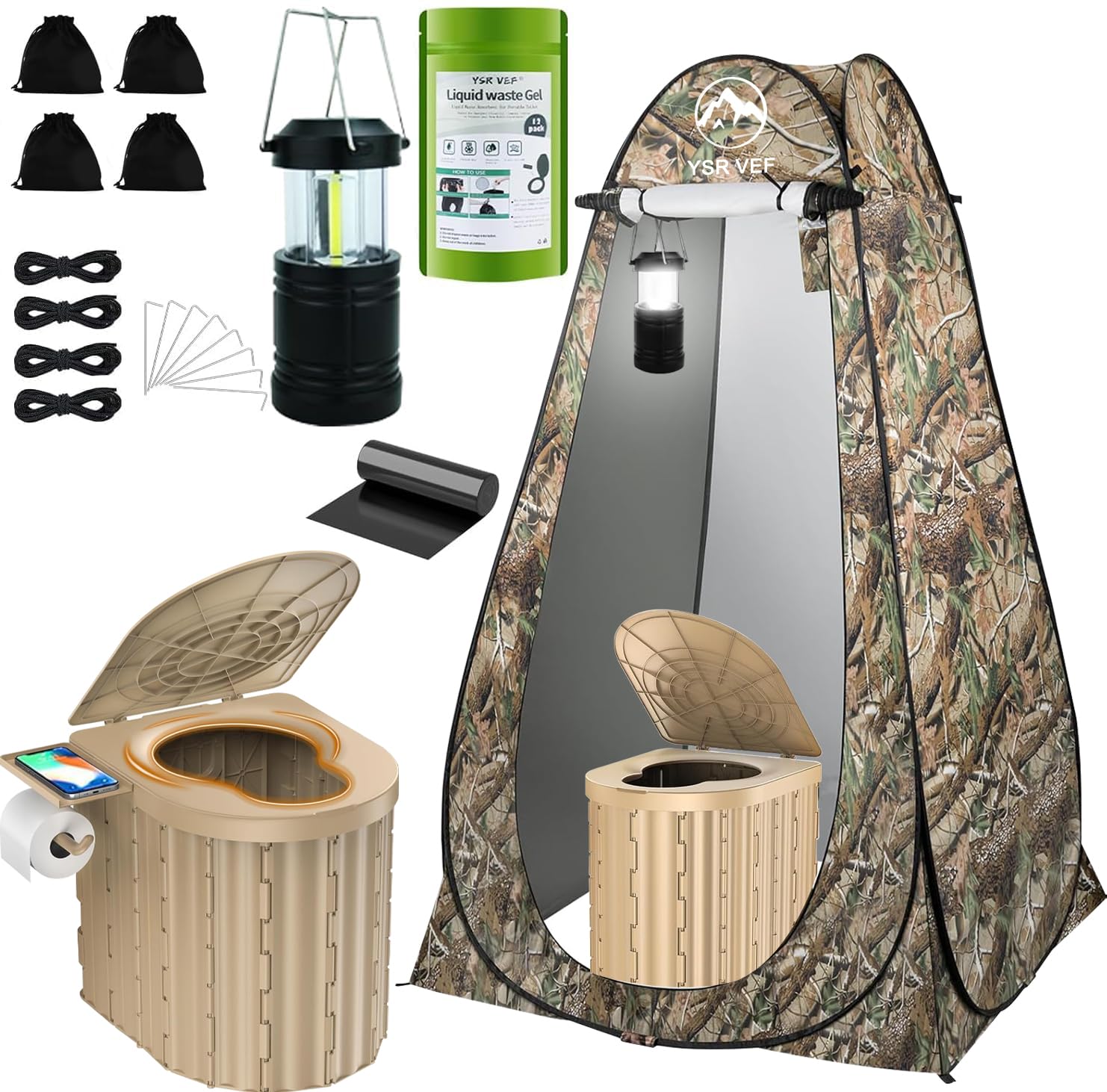 YSR VEF camping toilet ergonomic seat for comfortable outdoor use