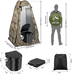 YSR VEF pop-up shower tent demonstrating easy outdoor shelter.