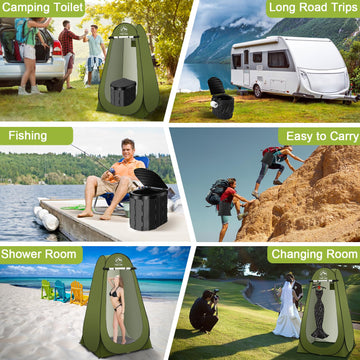 YSR VEF shower tent folded compactly for portable outdoor washing.
