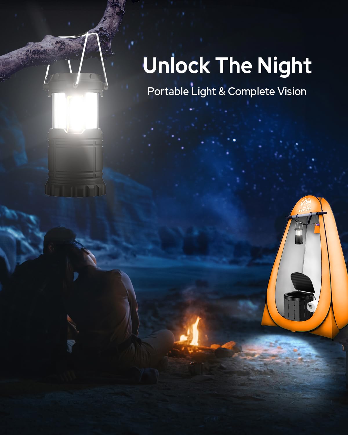 YSR VEF YEFHEIAMT-JHZP camping lantern provides nighttime visibility