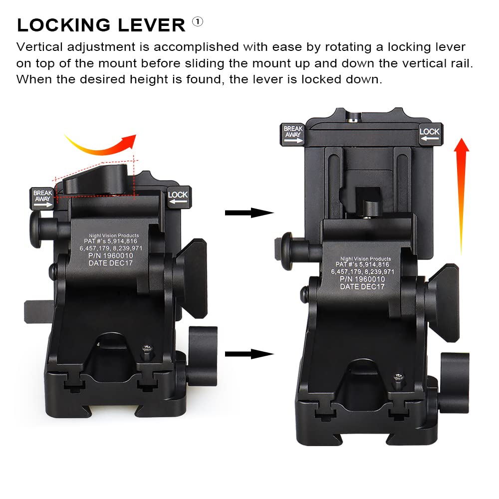 YSS NVG mount aviation grade aluminum construction reduces weight
