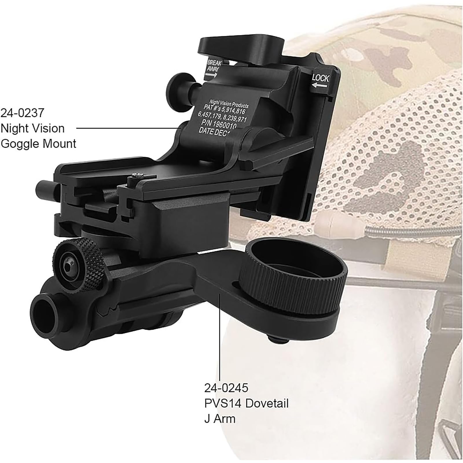 YSS NVG mount dovetail interface compatible with AN PVS 15 18 31 BNVD G