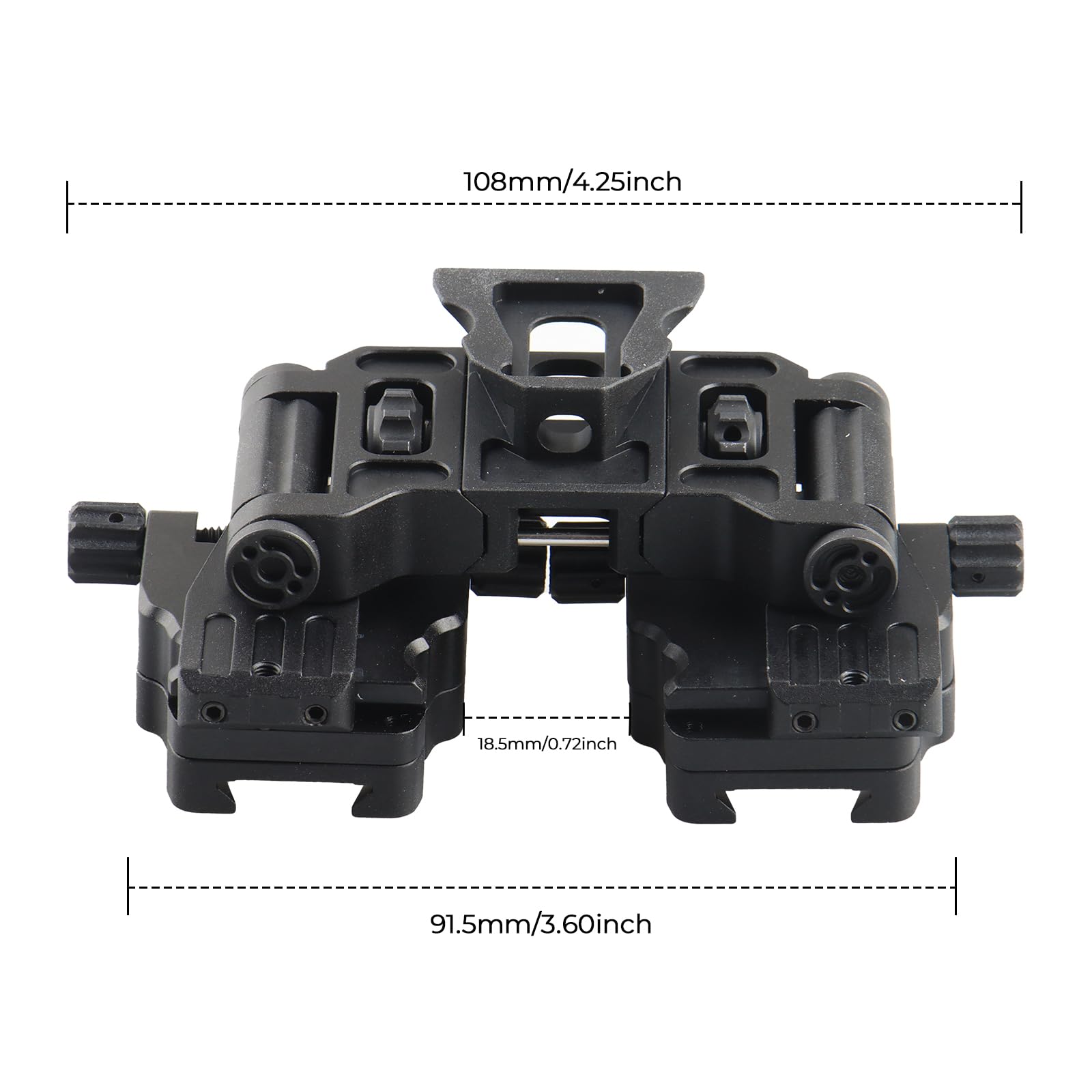 YSS PVS-14 bridge mount with dovetail shoe enables monocular or binocular setups