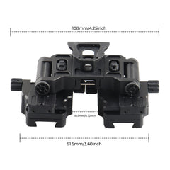 YSS PVS-14 bridge mount with dovetail shoe enables monocular or binocular setups